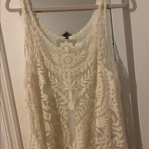 Cream Lace Tank Top